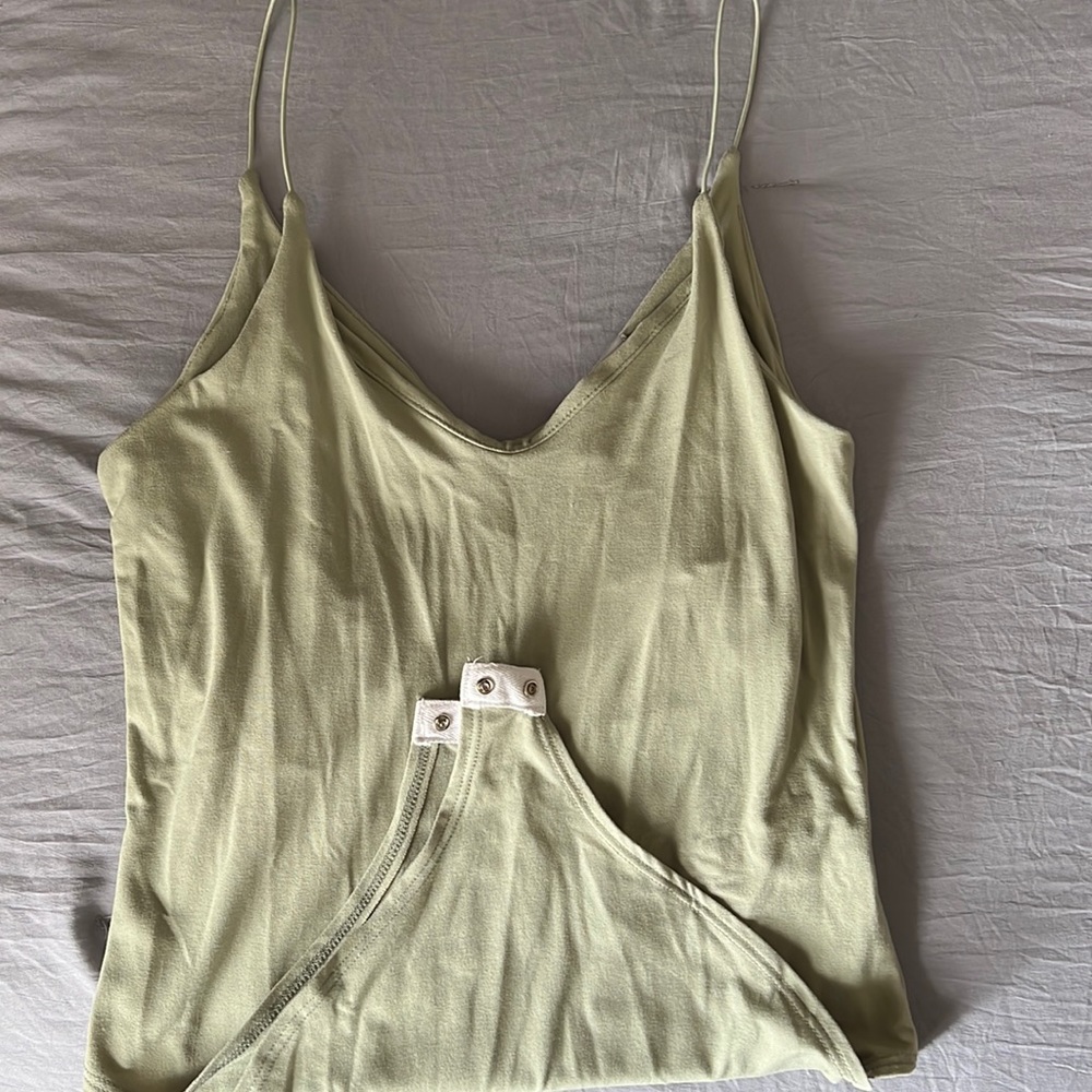 Olive body suit with bra liner